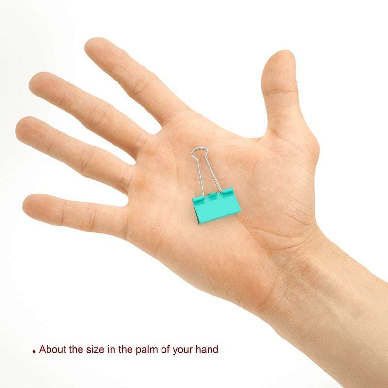 Nctinystore Binder Clips Small Metal Clamp 0.75 inch / 19 mm (Light-Green, 40-PCS) - Image 3